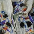 Linen flowers - Scarves & shawls - felting