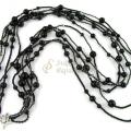 Black agate - Necklace - beadwork