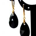 Black and Gold - Earrings - beadwork