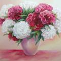 " Flavorful peony " 55x45 - Oil painting - drawing