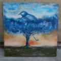 blue dream Bird - Acrylic painting - drawing