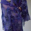 Silk scarf " Blue bloom " - Wraps & cloaks - felting