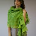 Silk scarf " Grass " - Wraps & cloaks - felting