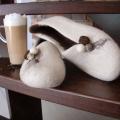 Coffee with milk - Shoes & slippers - felting