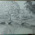Bourton town - Pencil drawing - drawing