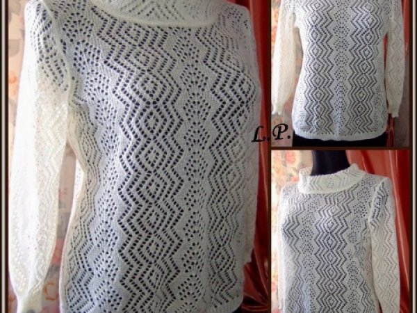 Champagne mohair sweater - Machine knitting