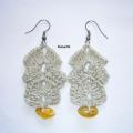 Earrings with amber - Earrings - needlework