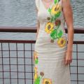 Painting on flax - Dresses - sewing