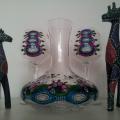 African decanter and two glasses again - Glassware - making
