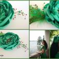 Green-flower brooch - Accessory - sewing