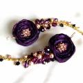 Luxurious purple - Earrings - beadwork