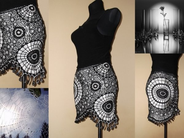 Skirt " black-and-white " 2