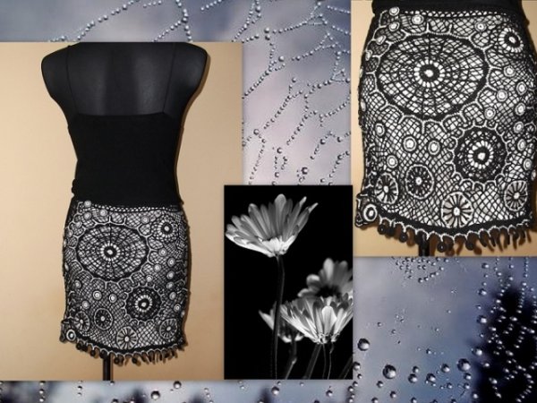 Skirt " black-and-white " 3