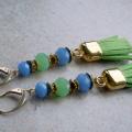 Auskariukai with jadeite - Earrings - beadwork