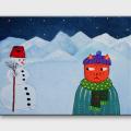 Snowman - Acrylic painting - drawing