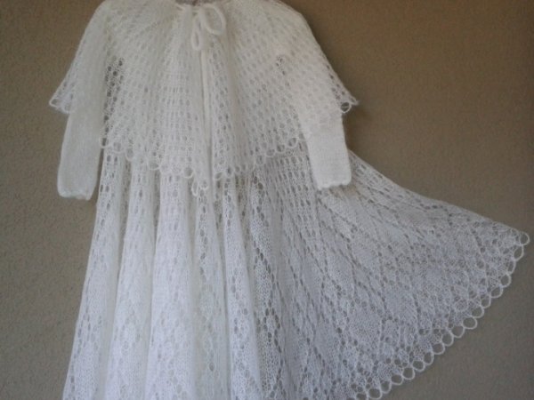 knitted christening suknytė - Baptism clothes