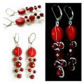 Red berry - Earrings - beadwork