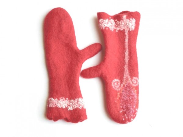 Veltos pirštinės / Felted wool mittens 2