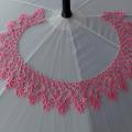 Pink collar - Necklace - needlework