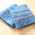 Gray-blue with a silver ornament - Wristlets - knitwork