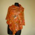 Orange scarf cloak - Wraps & cloaks - felting