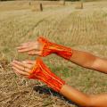 Orange optimism - Wristlets - felting