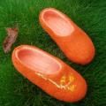 Orange mood - Shoes & slippers - felting