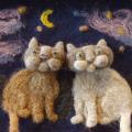 Picture " two cats " - Pictures - felting