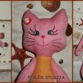 Linen kitty green-eyed - Dolls & toys - sewing