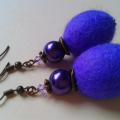 Felt auskariukai " violet " - Earrings - felting