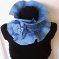 Cyan blue collar - Scarves & shawls - felting