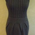 dark gray sleeveless dress - Dresses - knitwork