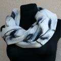 Scarf " Gray leaf " - Scarves & shawls - felting