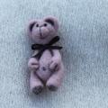 Teddy bear brooch - Brooches - felting