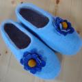 blue slippers - Shoes & slippers - felting