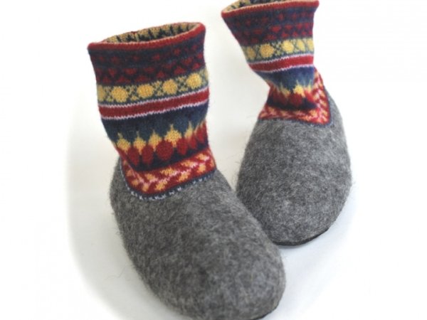 Veltinio šlepetės/felted slippers/boots 2
