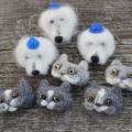 Pet brooches - Brooches - felting