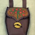 Leather handbag with a tree. - Leather articles - making