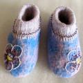 Felt shoes - Flowers, size 22.5 - Shoes & slippers - felting