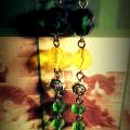 green evening - Earrings - beadwork