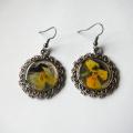 Earrings " Silver pansy " - Earrings - beadwork