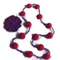 Necklaces " blue and red elegance " - Necklaces - felting