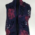 Scarf " Night flowers " - Scarves & shawls - felting