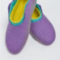 Violet-green-yellow - Shoes & slippers - felting