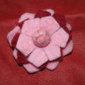 pink flower - Brooches - felting