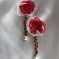 white-red - Earrings - beadwork