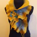 Mustard gray scarf - Scarves & shawls - felting