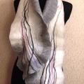 white-gray scarf - Scarves & shawls - felting