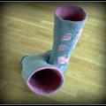 Pink gray - Shoes & slippers - felting