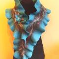 Turquoise gray scarf - Scarves & shawls - felting